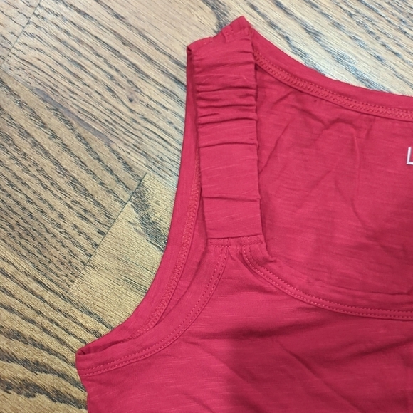 LOFT Red Scoop Neck Sleeveless Tank Top - Picture 3 of 5
